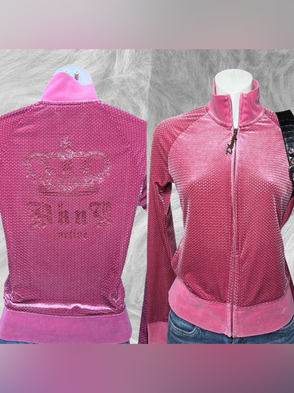 Y2K mcbling 2000s DKNY track jacket zip up🐾